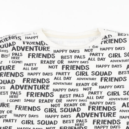 Dunnes Girls White  Cotton Pullover Sweatshirt Size 10 Years  Pullover - Slogan