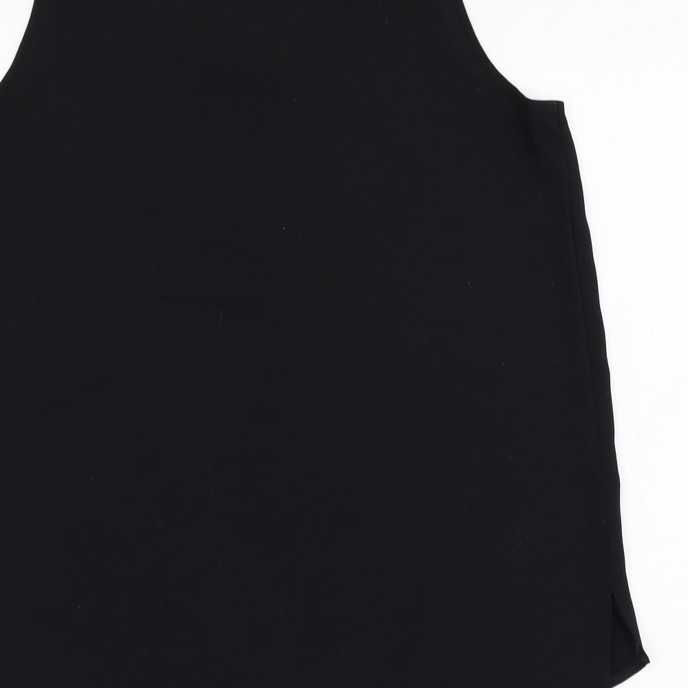Papaya Womens Black  Polyester Tunic Tank Size 12 Round Neck