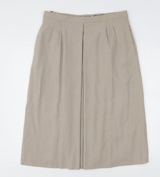 Goldix Womens Beige  Modal A-Line Skirt Size 34 in   Button