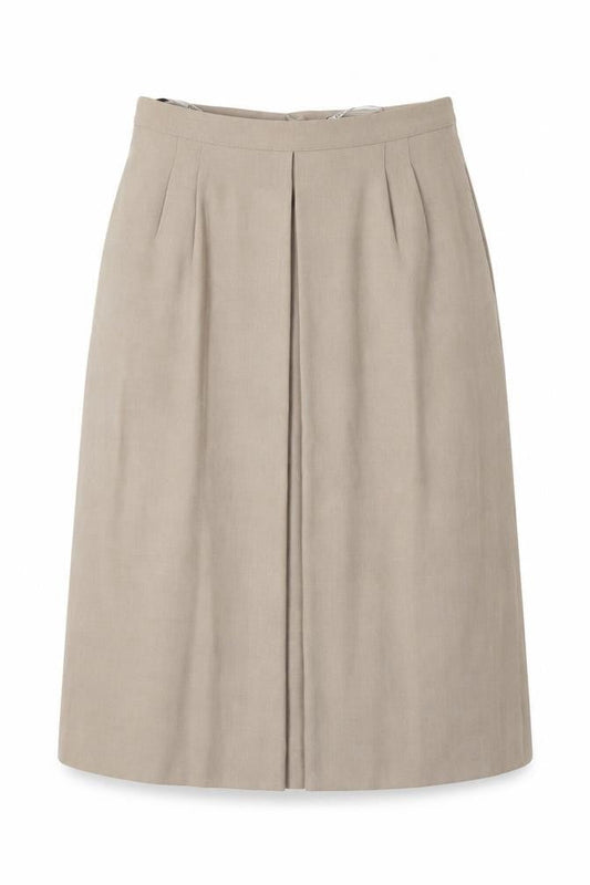 Goldix Womens Beige  Modal A-Line Skirt Size 34 in   Button