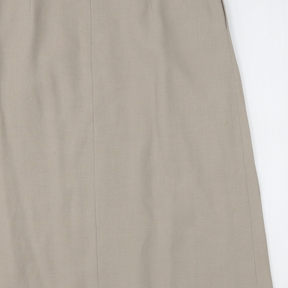 Goldix Womens Beige  Modal A-Line Skirt Size 34 in   Button