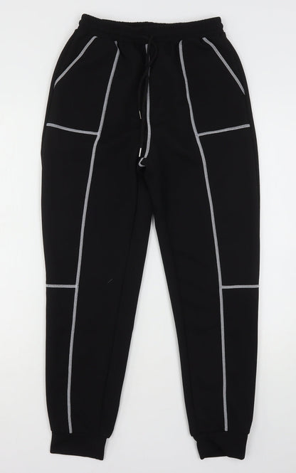 SHEIN Shien  Womens Black  Polyester Sweatpants Trousers Size S L28 in Regular Drawstring