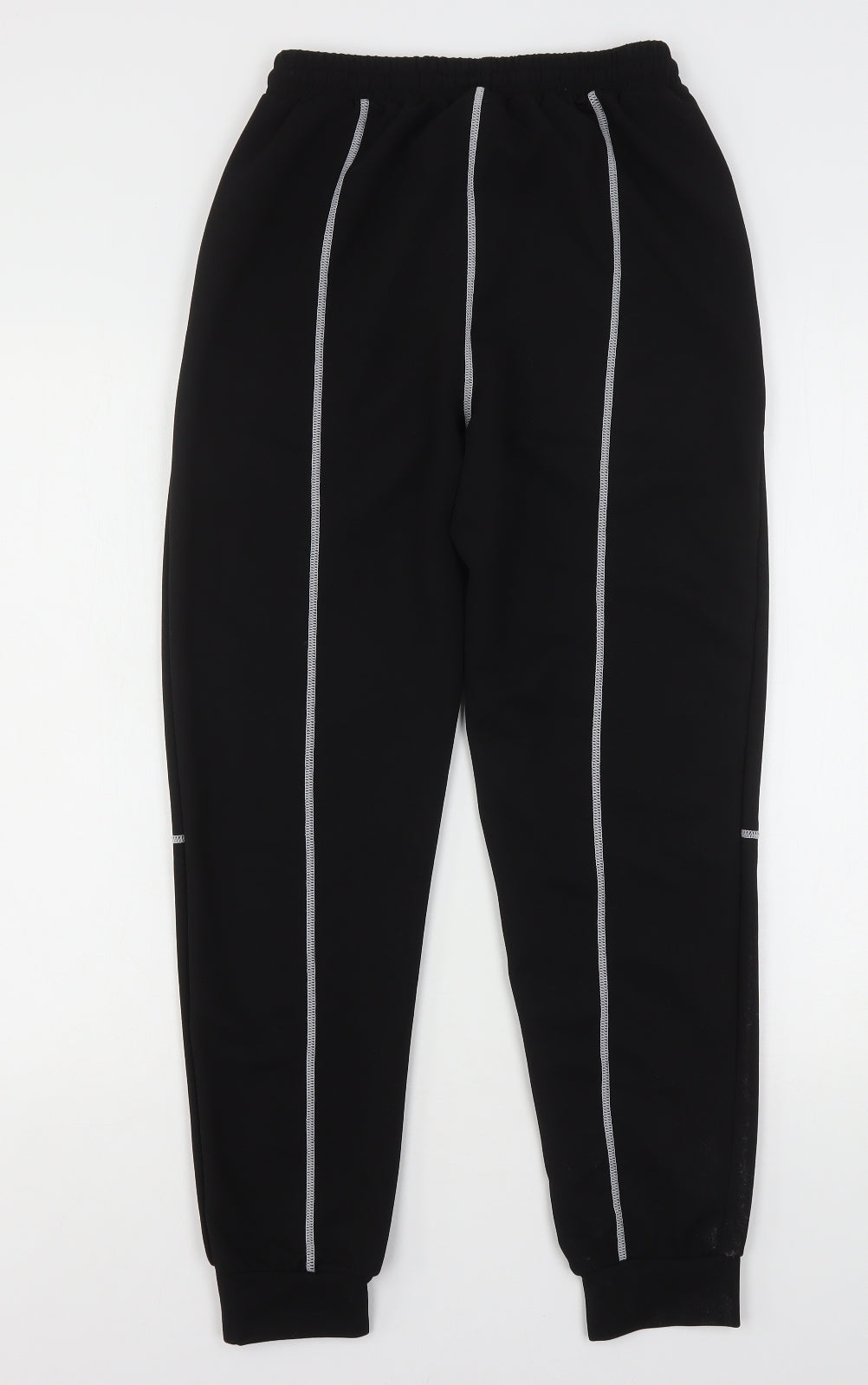 Shien  Womens Black  Polyester Sweatpants Trousers Size S L28 in Regular Drawstring
