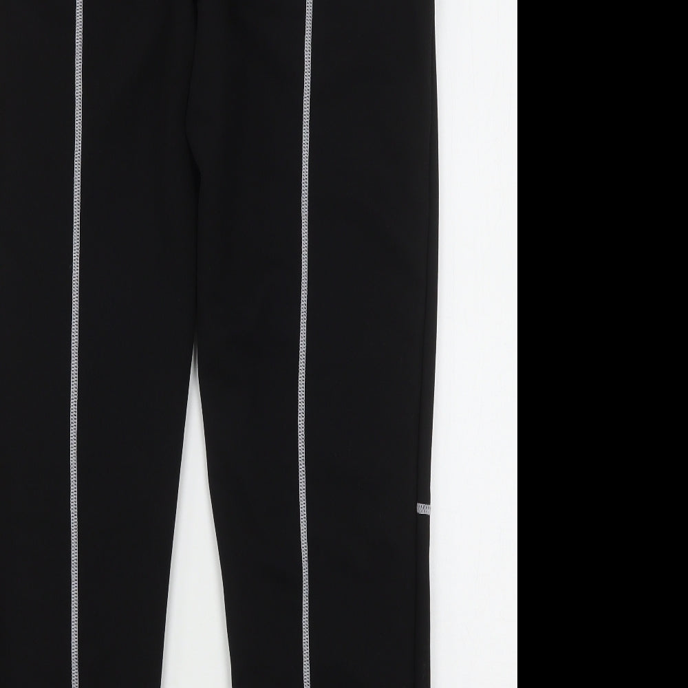 Shien  Womens Black  Polyester Sweatpants Trousers Size S L28 in Regular Drawstring