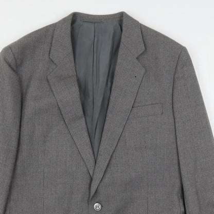 Skopes Mens Grey Striped Wool Jacket Suit Jacket
