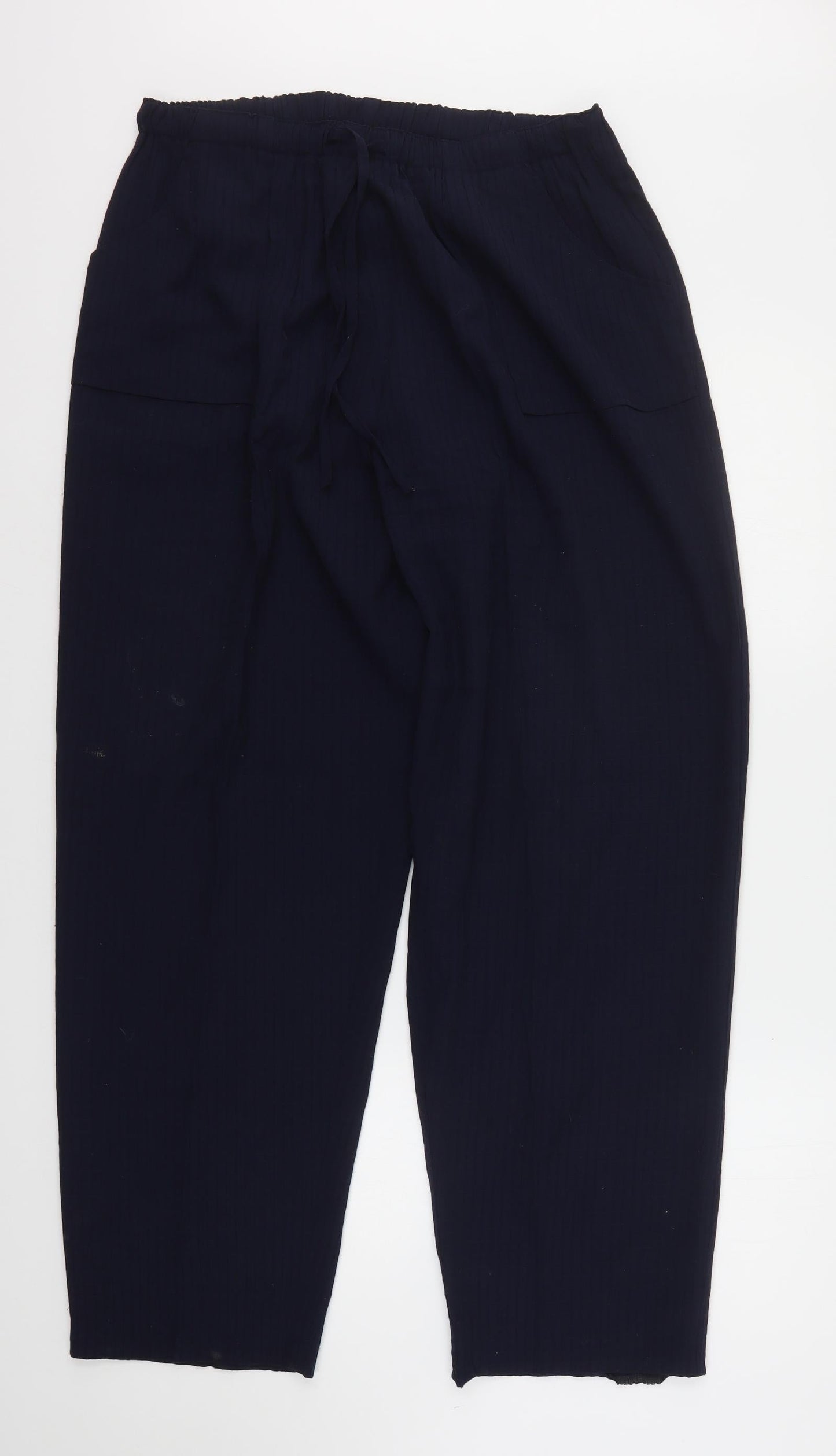 BIB Womens Blue  Polyester Trousers  Size 18 L31 in Regular Drawstring