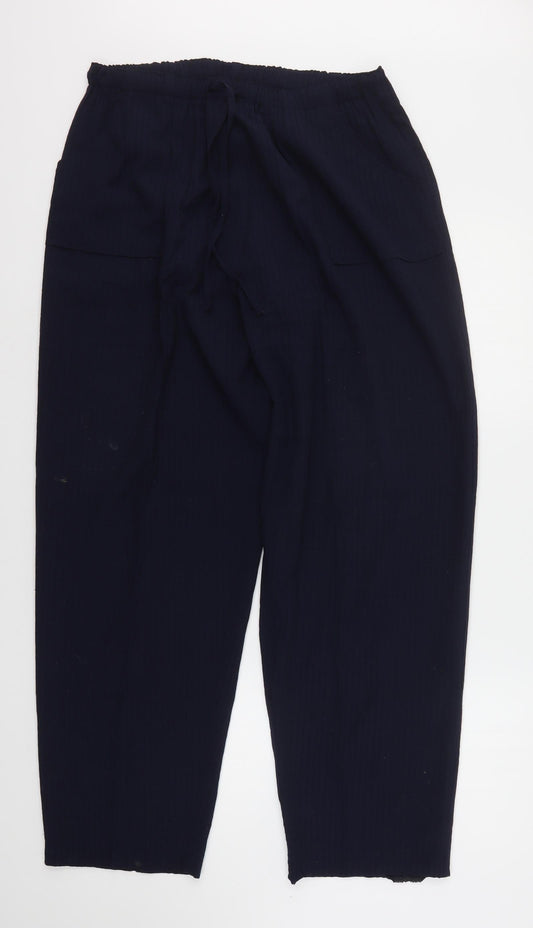 BIB Womens Blue  Polyester Trousers  Size 18 L31 in Regular Drawstring