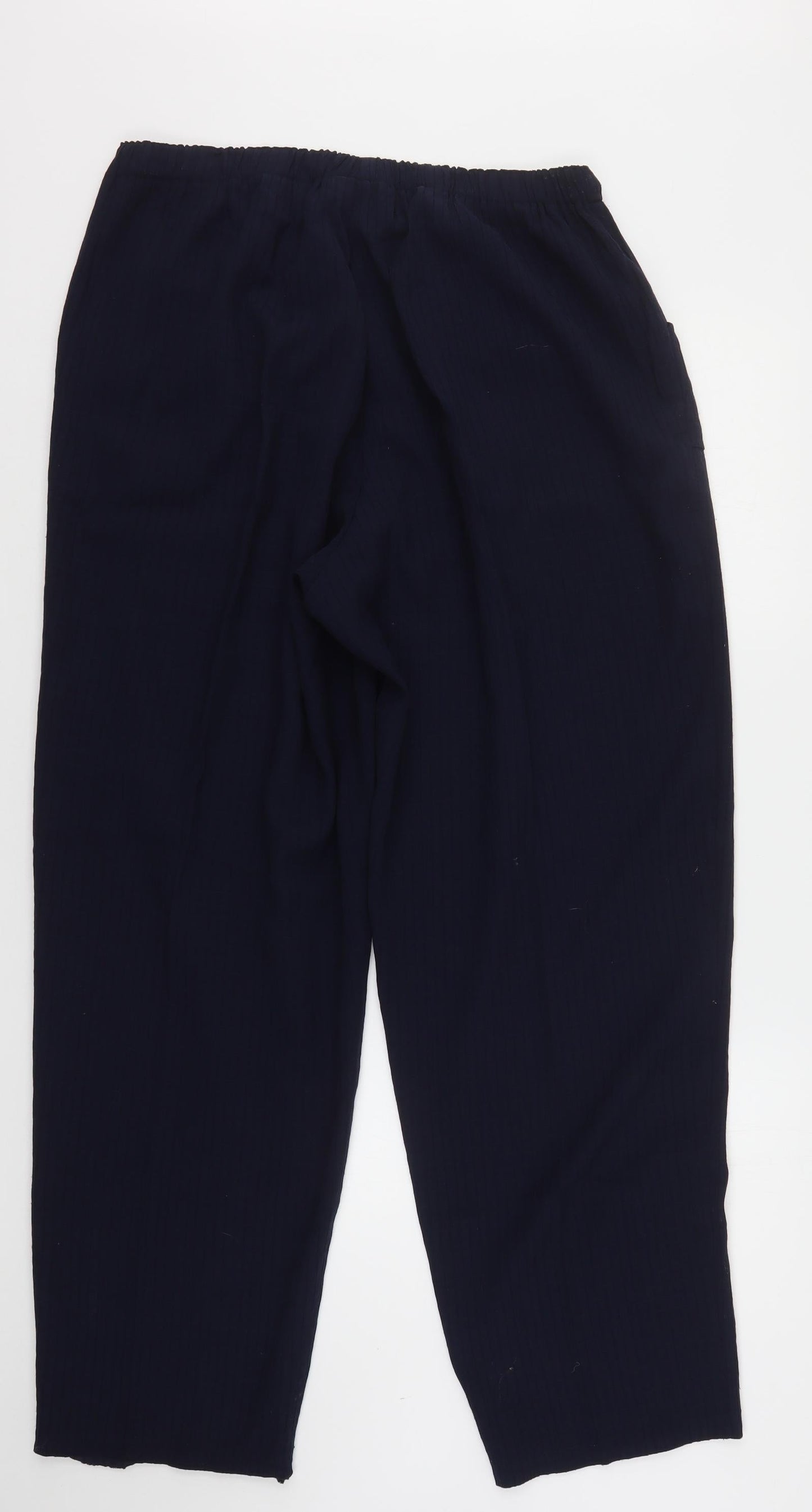 BIB Womens Blue  Polyester Trousers  Size 18 L31 in Regular Drawstring