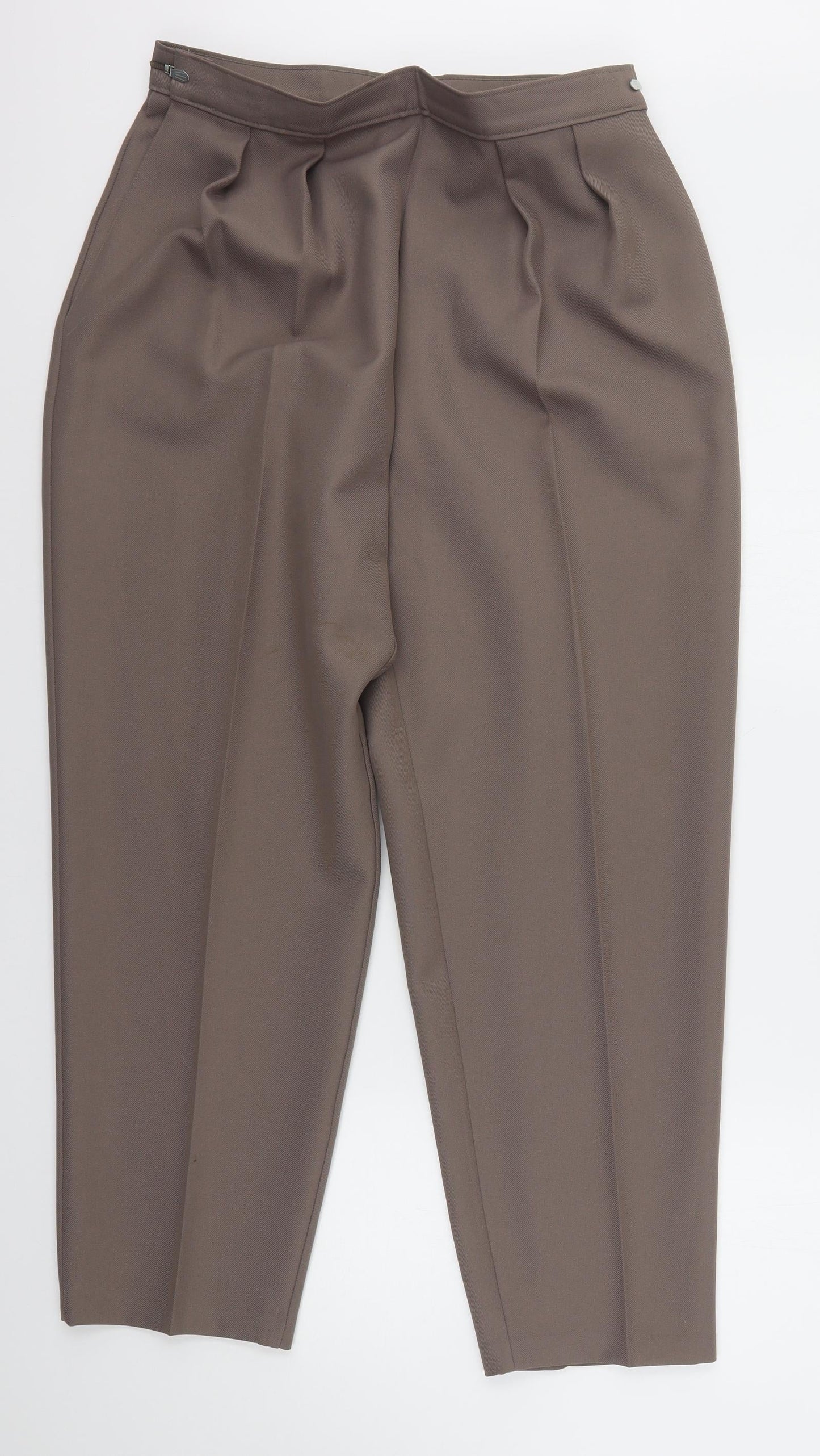 Preworn Womens Brown  Polyester Trousers  Size 20 in L30 in Regular