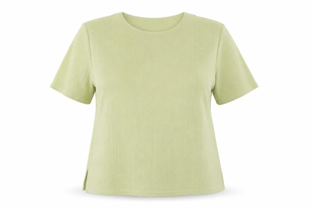 Reflections Womens Green  Polyester Basic T-Shirt Size XL Round Neck