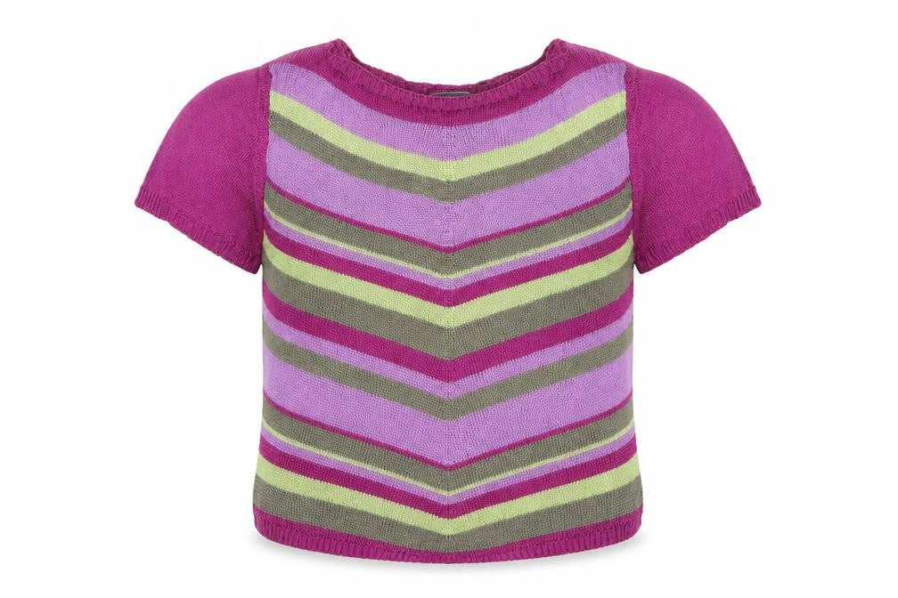 Carolle Womens Multicoloured Round Neck Striped Viscose Pullover Jumper Size 14