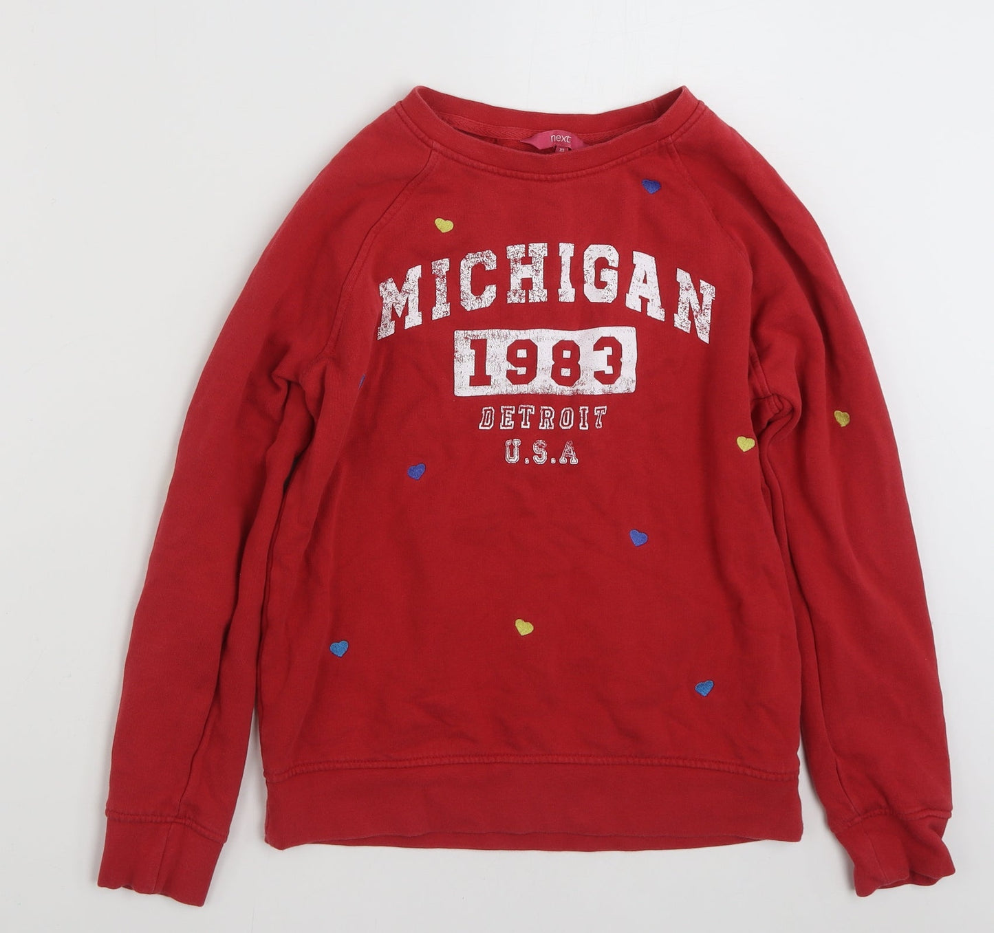 NEXT Womens Red  100% Cotton Pullover Sweatshirt Size XS  Pullover - Michigan