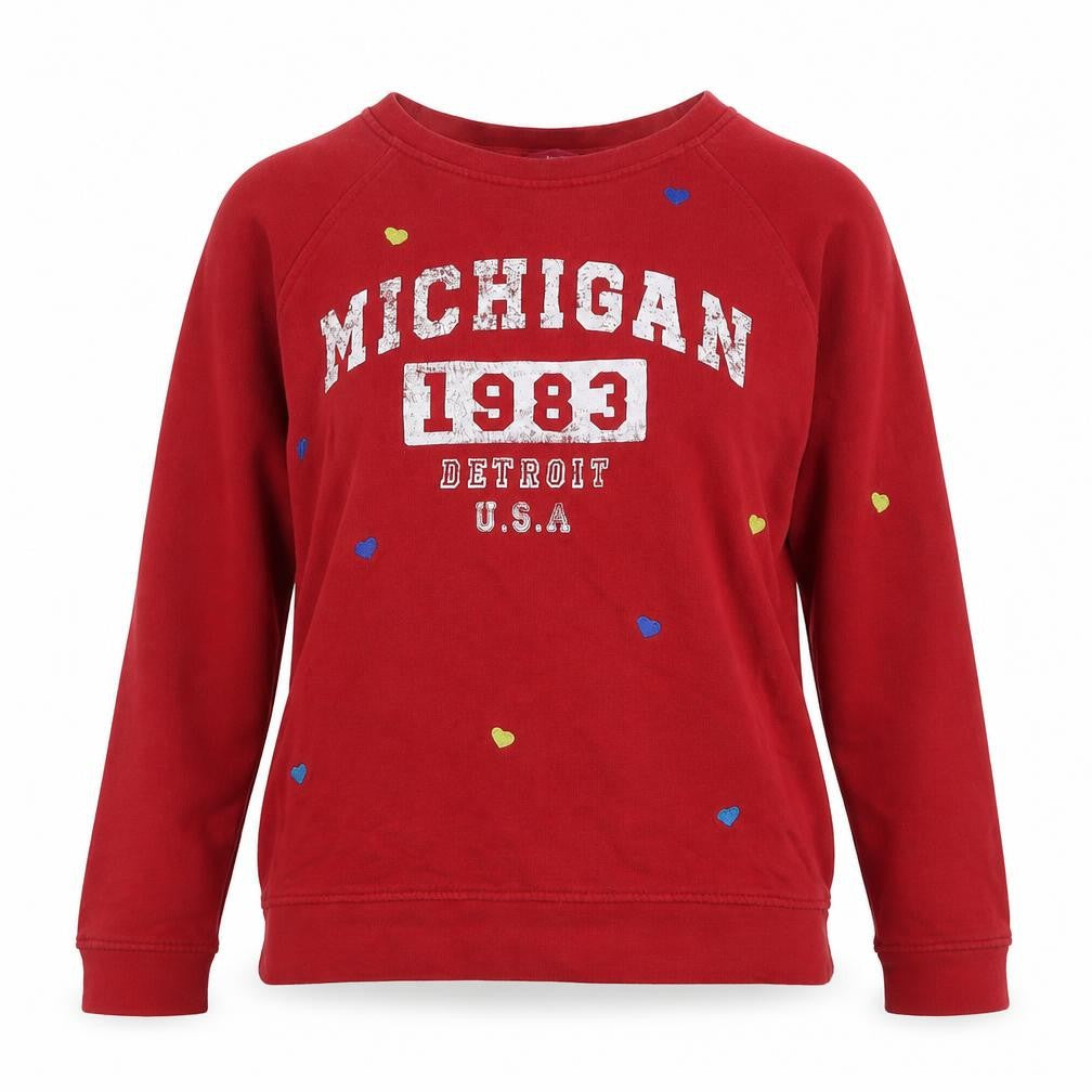 NEXT Womens Red  100% Cotton Pullover Sweatshirt Size XS  Pullover - Michigan
