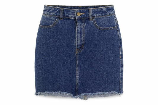 Forever 21 Womens Blue  Cotton Mini Skirt Size S   Zip