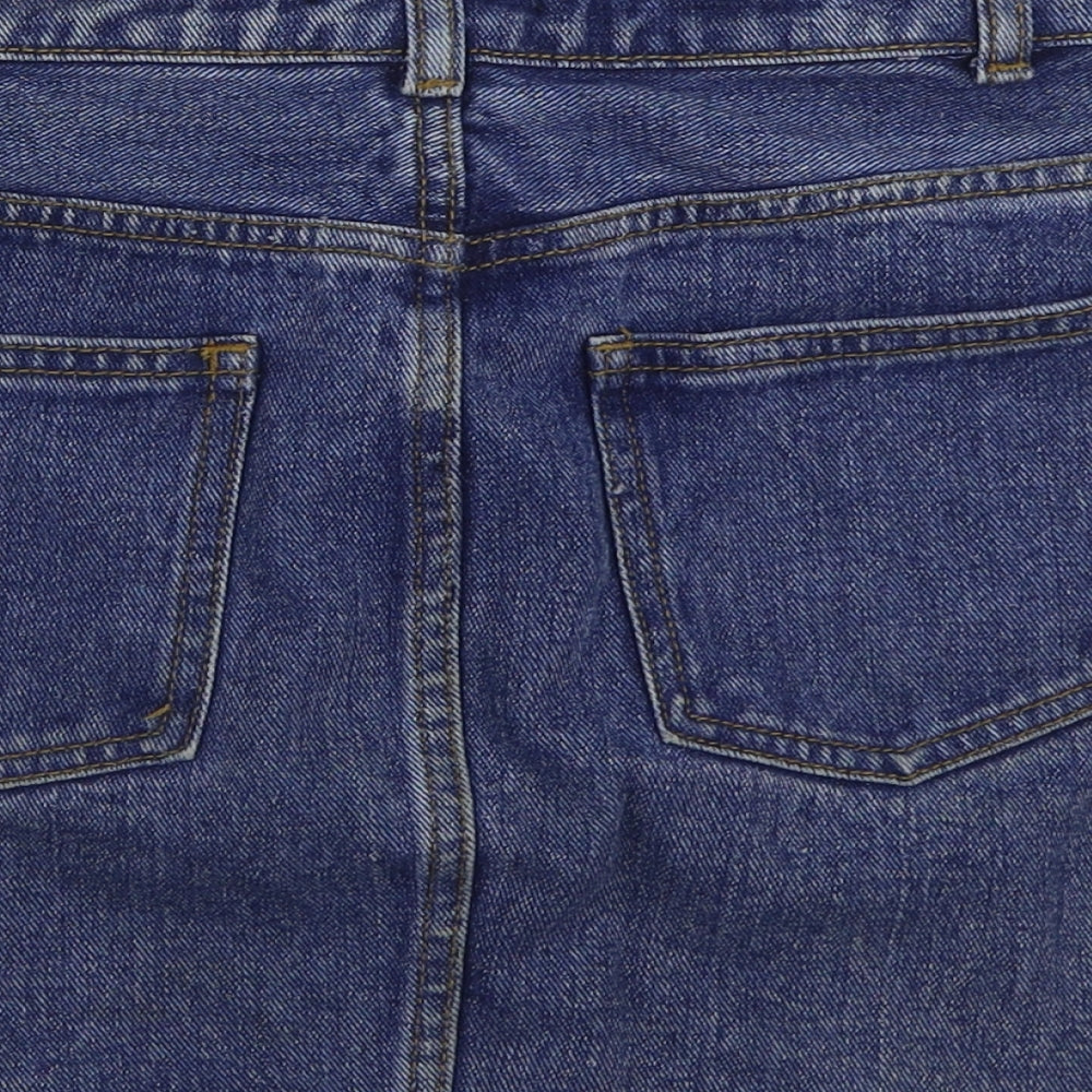 FOREVER 21 Womens Blue  Cotton Mini Skirt Size S   Zip