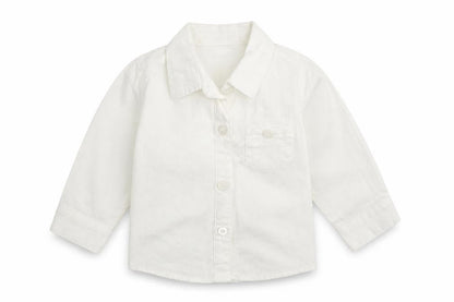 NAME IT Girls White  100% Cotton Basic Button-Up Size 3-6 Months Collared Button - Size 4-6 Months