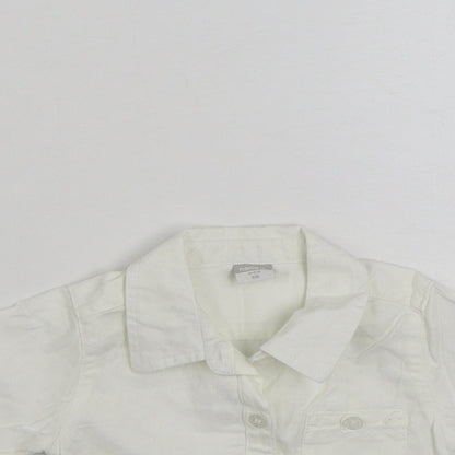 NAME IT Girls White  100% Cotton Basic Button-Up Size 3-6 Months Collared Button - Size 4-6 Months