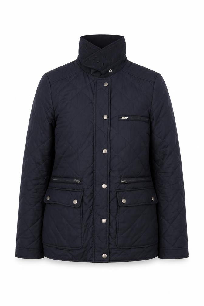 Dorothy Perkins Womens Blue Argyle/Diamond  Quilted Jacket Size 10