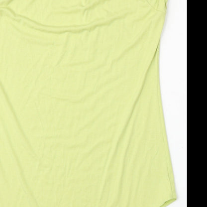 Marks & Spencer Womens Green  Viscose Basic Blouse Size 14 Round Neck