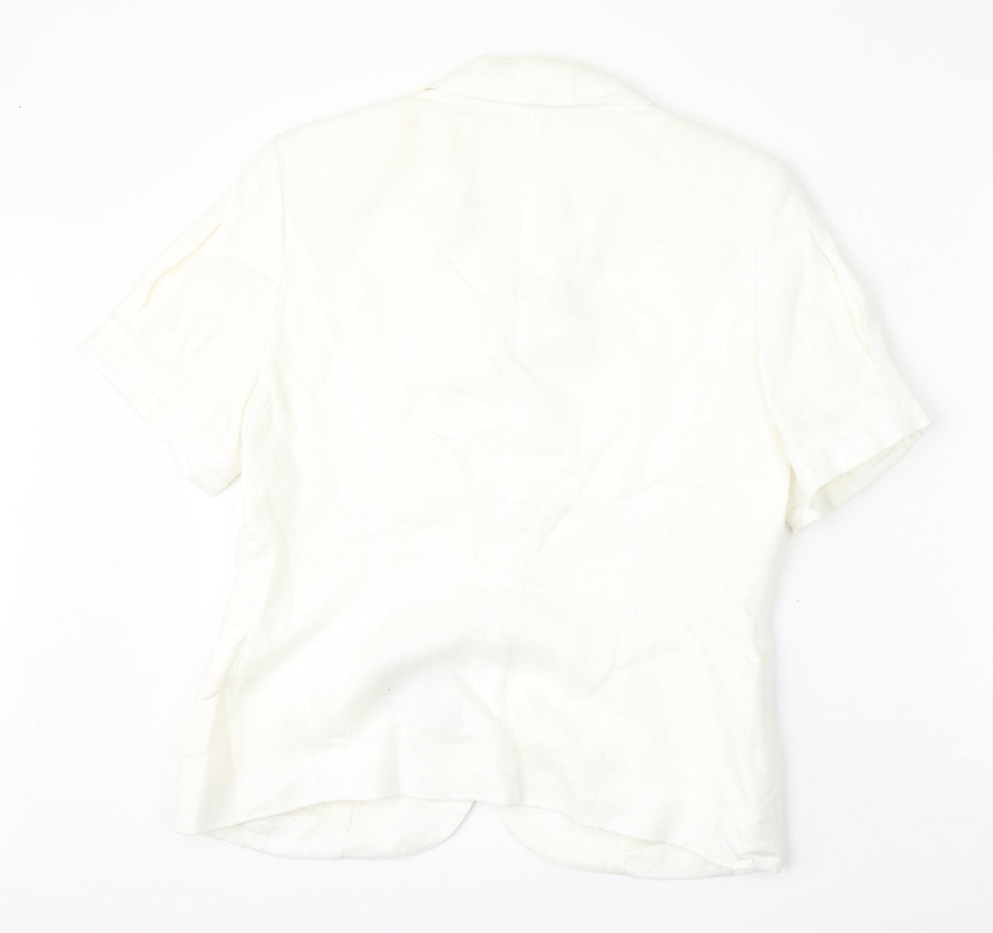 Alex & Co Womens White  Acetate Basic Button-Up Size 14 Collared