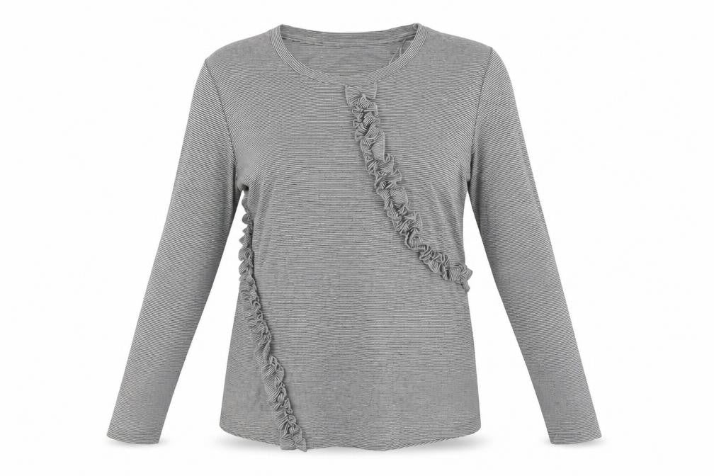 House of Fraser Womens Multicoloured Striped Polyester Basic Blouse Size 8 Roll Neck