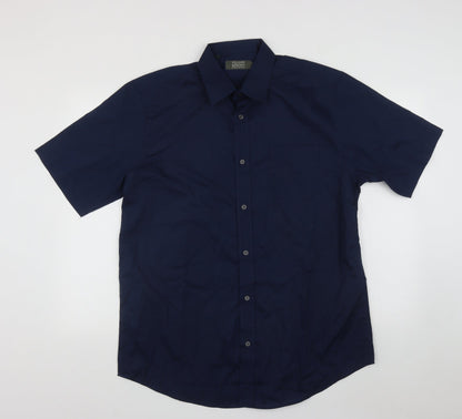 Williams&Brown Mens Black  Polyester  Button-Up Size 17 Collared Button