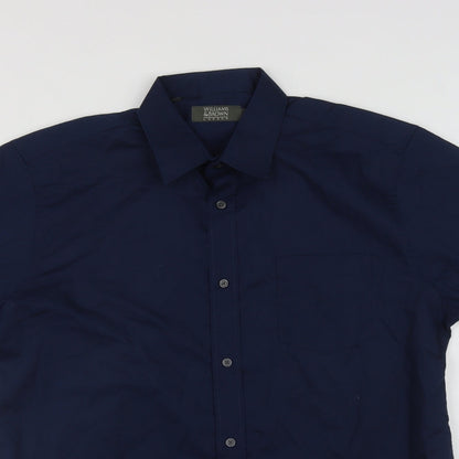 Williams&Brown Mens Black  Polyester  Button-Up Size 17 Collared Button