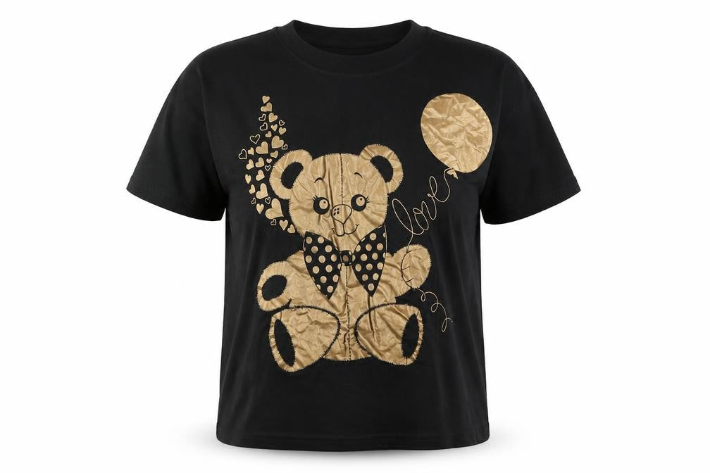 Screen Stars Womens Beige  Polyester Basic T-Shirt Size S Round Neck - Bear