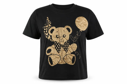 Screen Stars Womens Beige  Polyester Basic T-Shirt Size S Round Neck - Bear