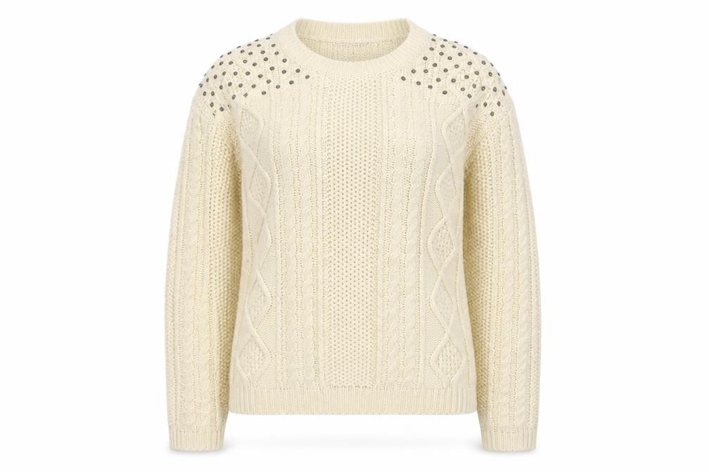 Primark Womens Beige Round Neck  Acrylic Pullover Jumper Size 10