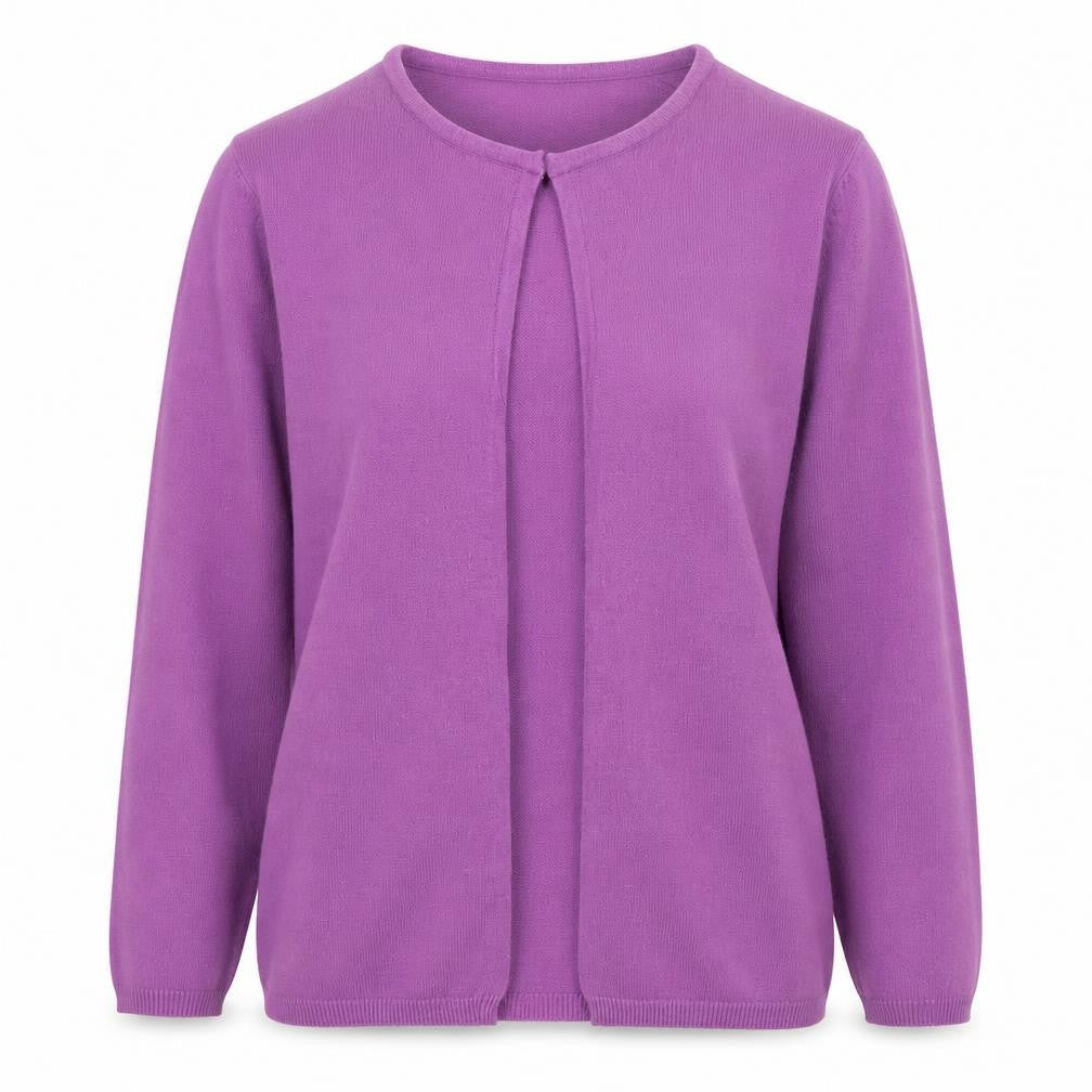 BAY Womens Purple V-Neck  Acrylic Cardigan Jumper Size 10