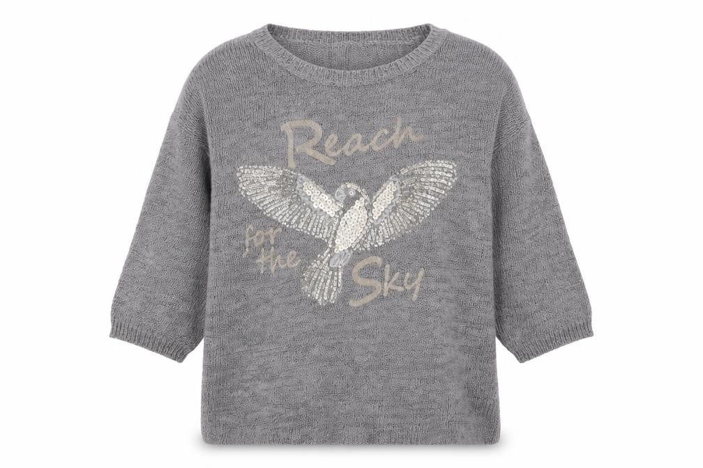 Marks & Spencer Womens Grey Round Neck  Cotton Pullover Jumper Size M