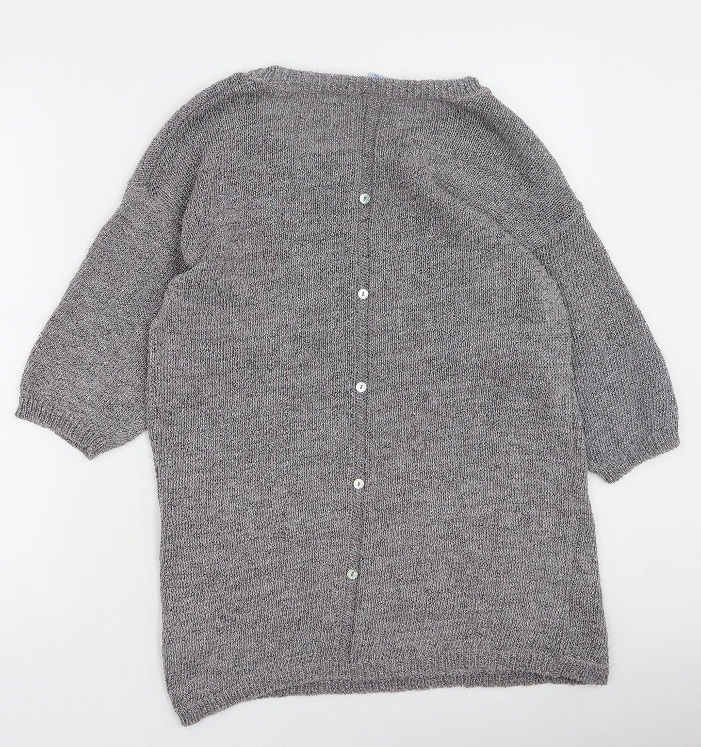 Marks and Spencer Womens Grey Round Neck  Cotton Pullover Jumper Size M