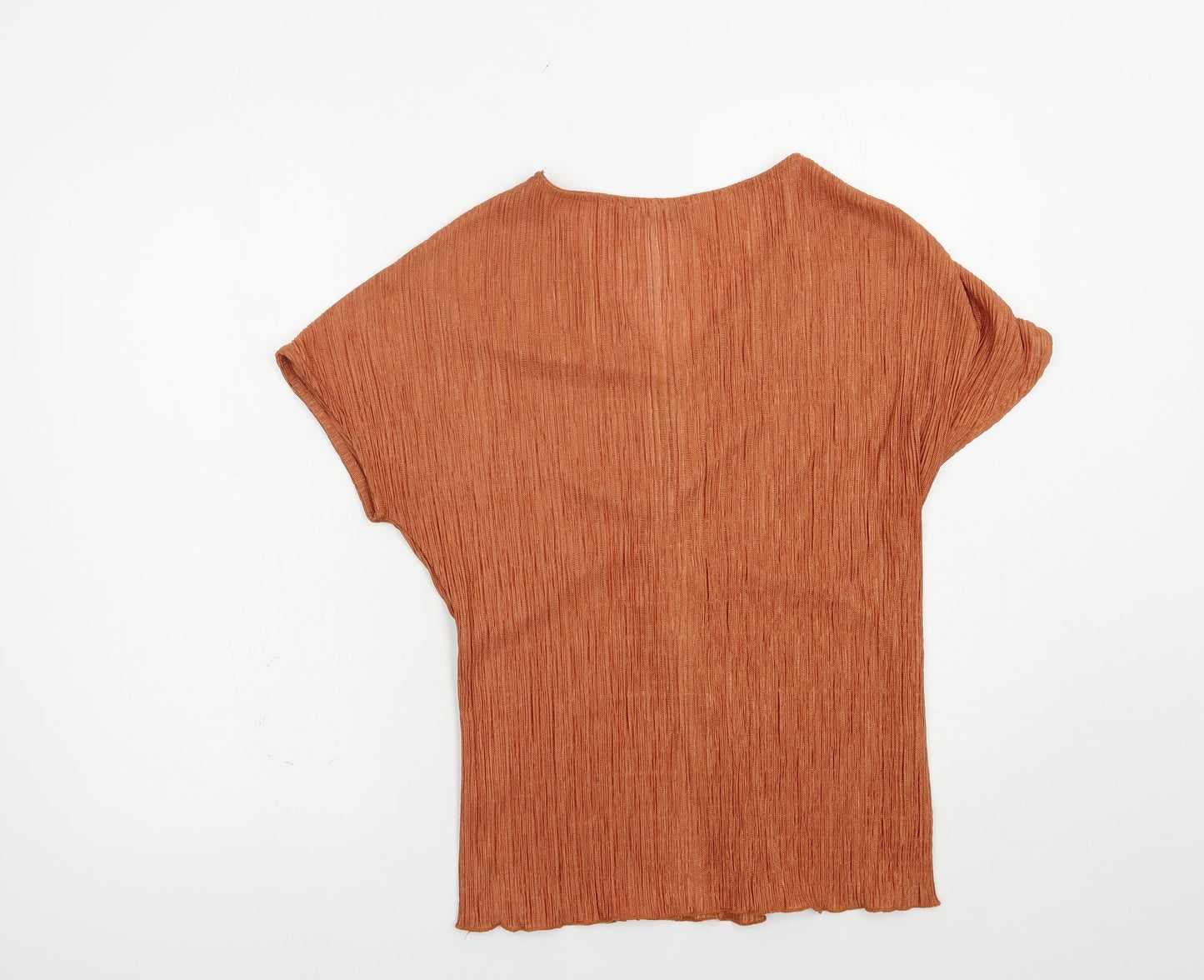 Gallery Womens Orange  Polyester Basic Blouse Size XS V-Neck