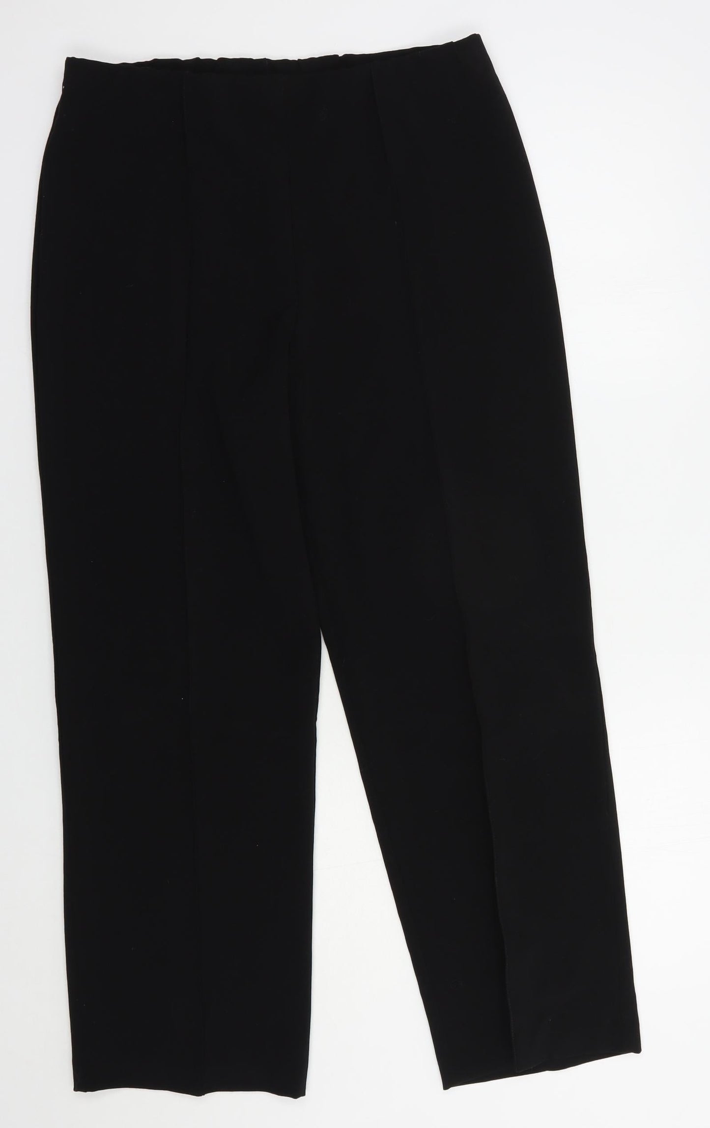 EWM Womens Black  Polyester Dress Pants Trousers Size 12 L28 in Regular