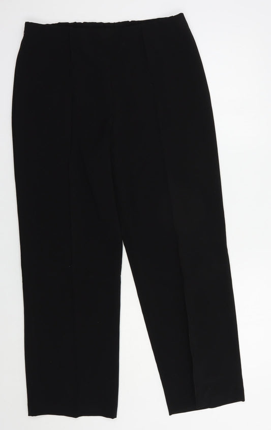 EWM Womens Black  Polyester Dress Pants Trousers Size 12 L28 in Regular