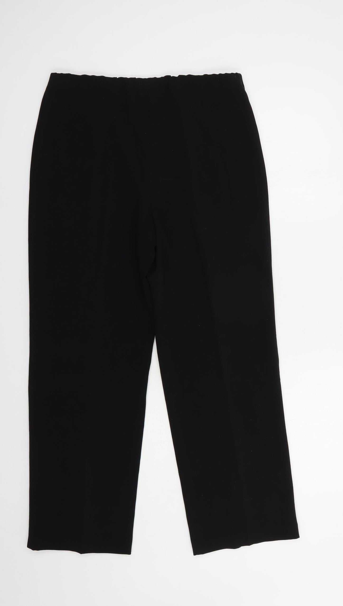 EWM Womens Black  Polyester Dress Pants Trousers Size 12 L28 in Regular