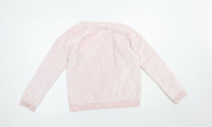 River Island Girls Pink  Polyester Pullover Sweatshirt Size 11-12 Years  Pullover