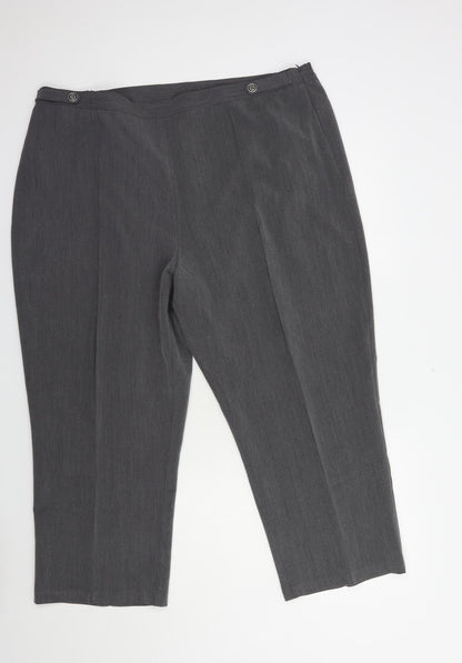 Sarah Hamilton Womens Grey  Polyester Dress Pants Trousers Size 22 L26 in Regular