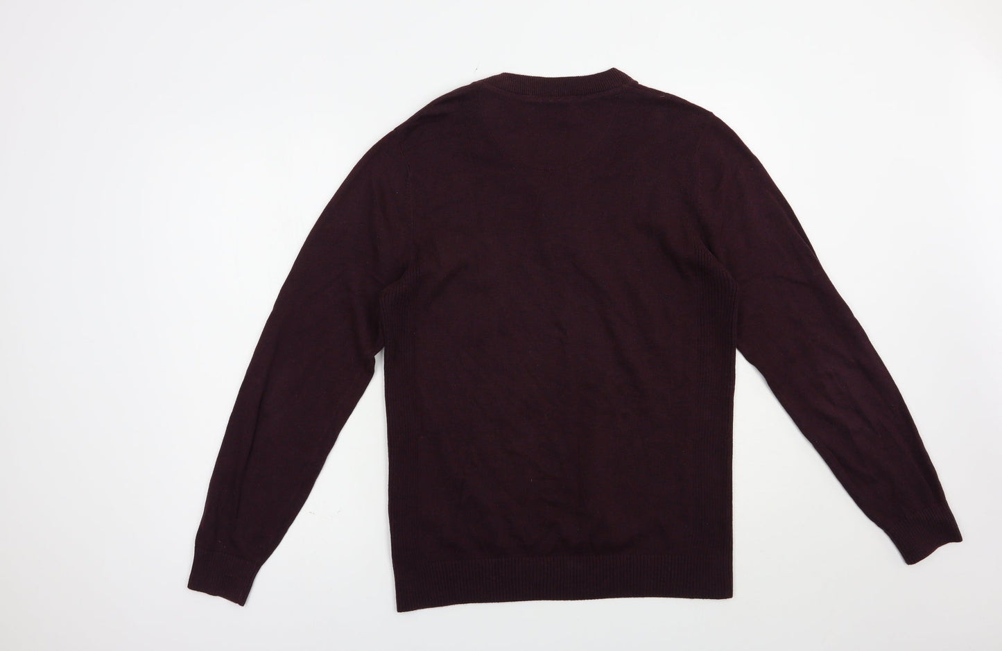 NEXT Mens Purple V-Neck  Cotton Pullover Jumper Size M