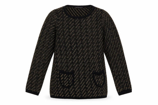 Marks & Spencer Womens Black Boat Neck Geometric Acrylic Pullover Jumper Size 10