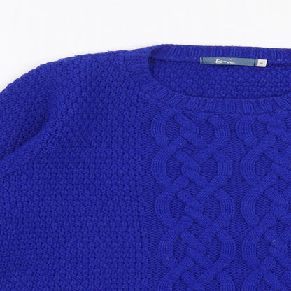 Preloved Evie Womens Blue Round Neck  Acrylic Pullover Jumper Size 8 - Detail
