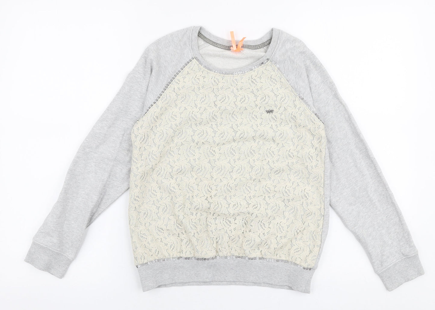 NEXT Girls Grey  100% Cotton Pullover Sweatshirt Size 11 Years  Pullover