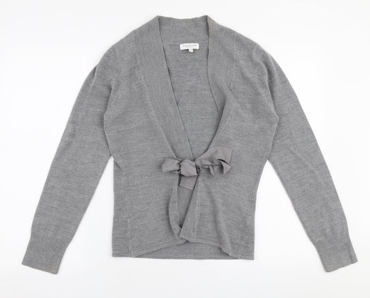 Debenhams Womens Grey Boat Neck  Acrylic Cardigan Jumper Size 12