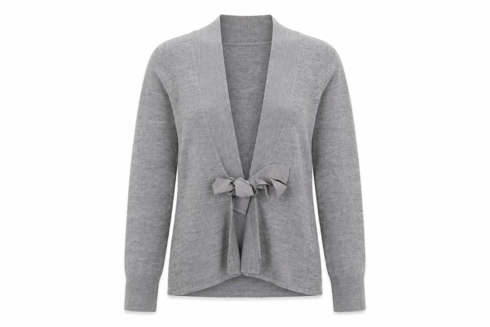 Debenhams Womens Grey Boat Neck  Acrylic Cardigan Jumper Size 12