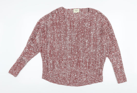 Papaya Womens Red Round Neck  Cotton Pullover Jumper Size 14