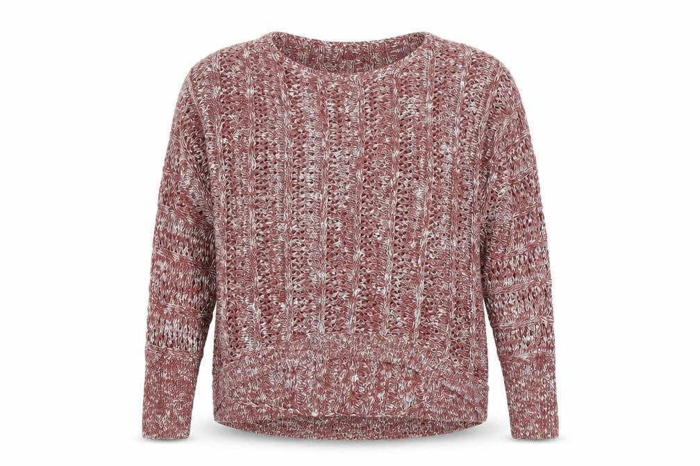 Papaya Womens Red Round Neck  Cotton Pullover Jumper Size 14