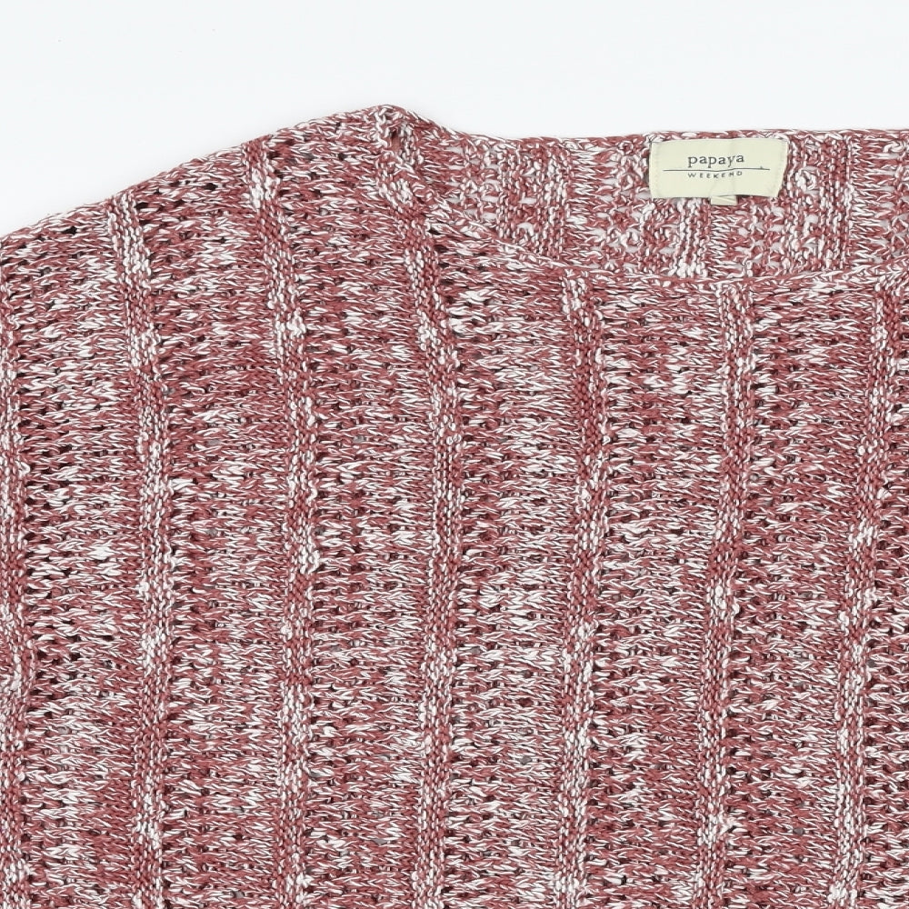 Papaya Womens Red Round Neck  Cotton Pullover Jumper Size 14