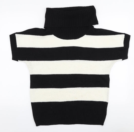 ESMARA Womens Multicoloured Roll Neck Striped Polyacrylate Fibre Pullover Jumper Size M