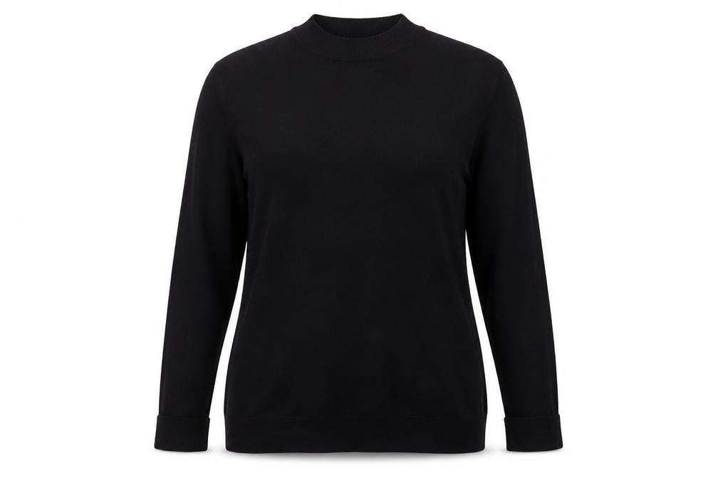 Papaya Womens Black Mock Neck  Viscose Pullover Jumper Size 14